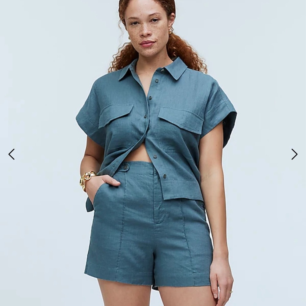 Clean button tab Madewell shorts
